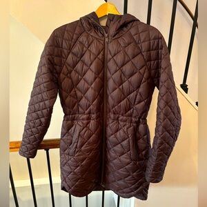 Athleta Whisper Featherless Parka - Size S - Chocolate Brown